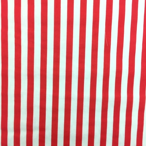 Polycotton Stripes RED